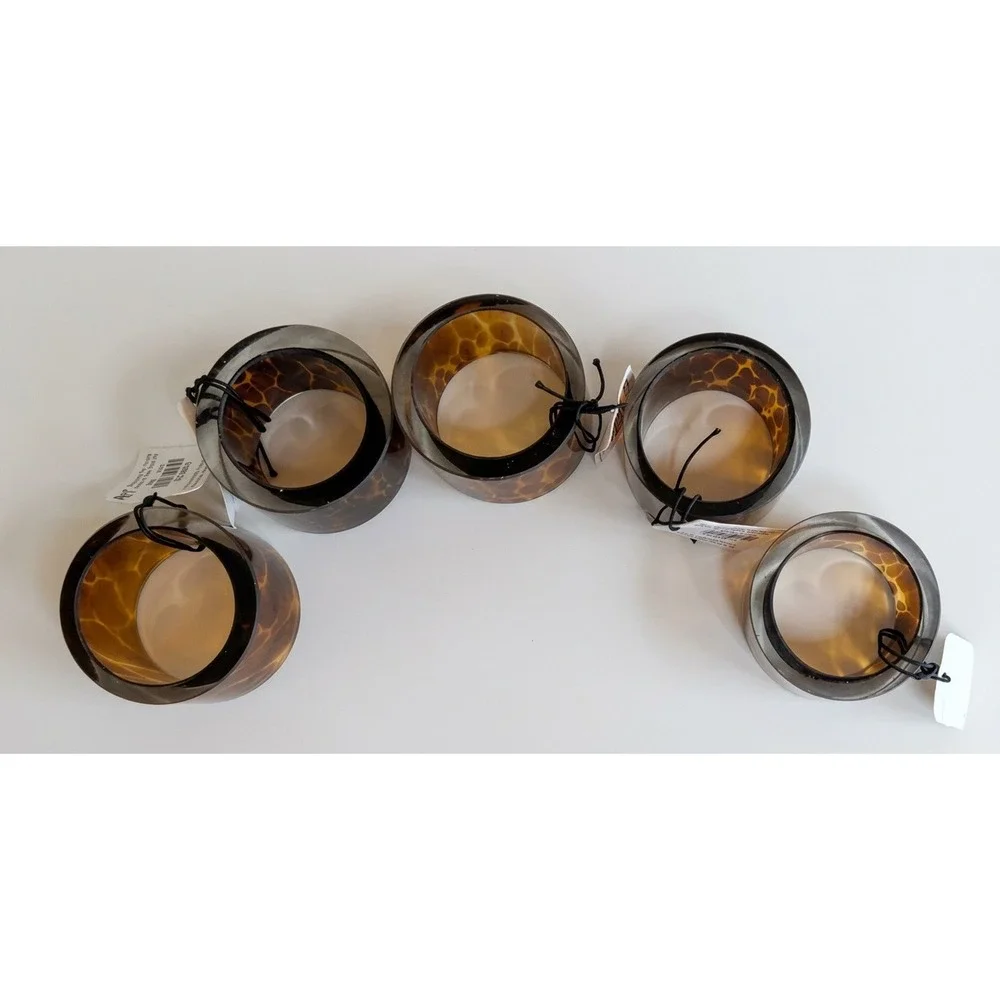 Pier 1 Imports Glass Tortoiseshell Napkin Rings, 2